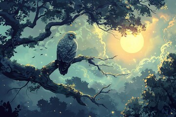 tree, falcon, aristocrat, feel, uxui , illustration
