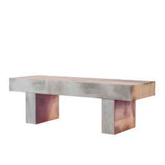 Concrete bench with pink top on Transparent Background