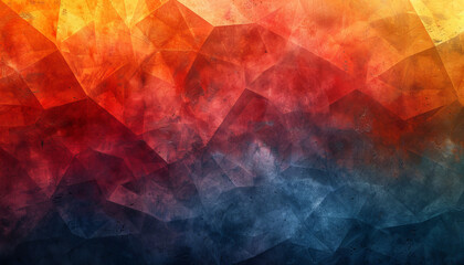 Abstract colorful geometric wall in yellow, red, blue and black colors for background.