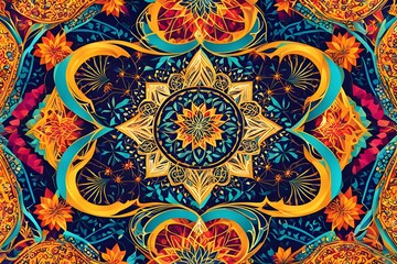 Modern Eid al-Adha: Abstract Geometric Patterns, Vibrant Color Palette, and Fusion of Tradition and Modernity