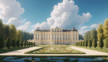 Schonbrunn Palace in Vienna, Austria. 3d render. Generative AI - obrazy, fototapety, plakaty