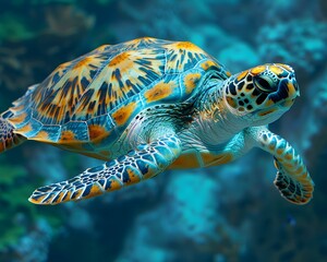 Fototapeta premium Sea Turtle in the Ocean