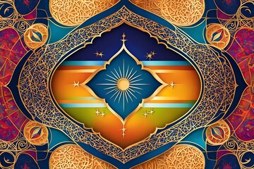 Modern Eid al-Adha: Abstract Geometric Patterns, Vibrant Color Palette, and Fusion of Tradition and Modernity
