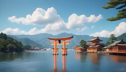 Afwasbaar fotobehang Torii gate of Fushimi Inari Shrine in Kyoto, Japan Generative AI © Photo Wall