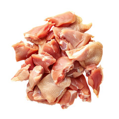 Raw chicken pieces isolated on transparent background
