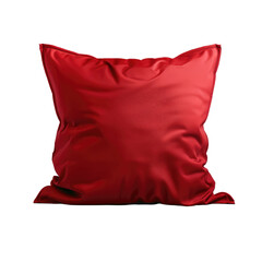 Red pillow isolated on transparent background