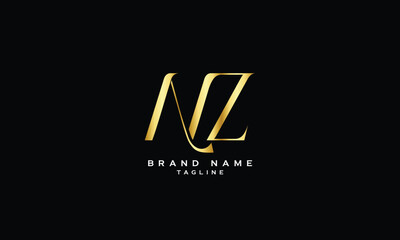 NZ, ZN, Abstract initial monogram letter alphabet logo design