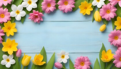 spring-background, springtime, spring flowers frame