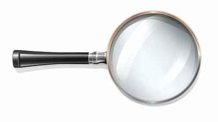 Vector realistic metal magnifier isolated on transparent background - obrazy, fototapety, plakaty