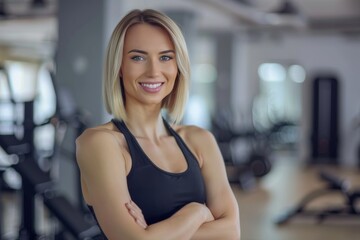Fototapeta premium Woman in Black Top Posing for Picture