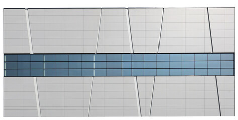 Wall of a modern building made of glass and metal isolated