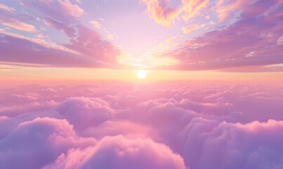The sky is tinted with the gentle hues of pink and purple as the sun rises, Generative AI 