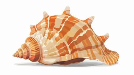 Brown sea spiral seashell an empty shell of a sea moll - obrazy, fototapety, plakaty