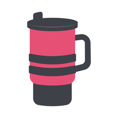 Thermo mugs flat style, Thermos flask vector flat icon style illustration
