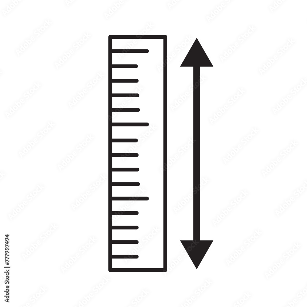 Poster adjustable height icon set. adjust length vector symbol. size adjustment arrow sign., eps10