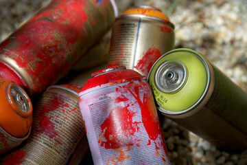 Acryl Colors in Aerosol Cans for Graffiti and Art