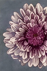 Watercolor painting on canvas. Artistic brush strokes. Botanical illustration for printing on wall decorations. Generated by Ai
