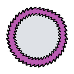 whimsical round frame with wavy border - 777998474