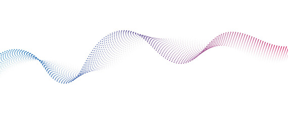 Flowing Dot Wave Pattern Halftone Curve Shape on Transparent Background	