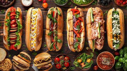 Fototapeta premium Celebrating Freshness Creative Art Piece for National Hoagie Day