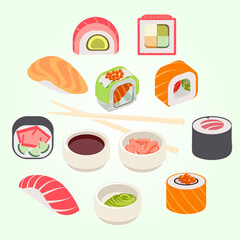 colorful sushi set