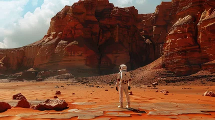 Gordijnen Beautiful landscape of Mars © Юлия Серая