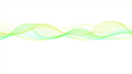 Abstract blue-green gradient flowing wave lines on white background. Dynamic sound wave background. You can use for Web, Texture, Wallpaper, Template and many more.
