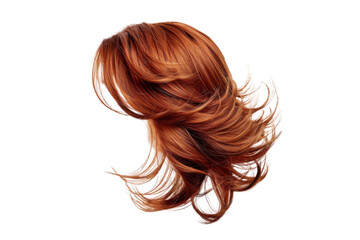 Fototapeta premium Stylish hair wig with trendy design isolated on background, front view, fashionable hairstyle concept.