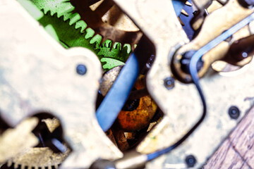 Tarnished yet precise, watch gears mark time