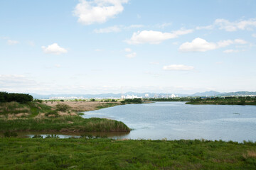 landscape with river and sky