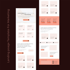 Landing page Template For Marketing l Modern flat design concept of web page design for website