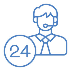 Obraz premium 24 Hours Support Icon
