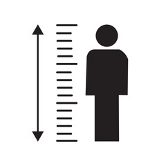 Height icon vector sign and symbol isolated on white background, Height logo concept, eps10