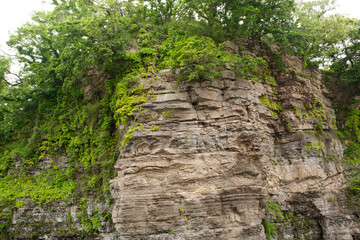 rock wall on the beach