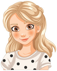 Illustration of a cheerful young girl smiling - 778008635