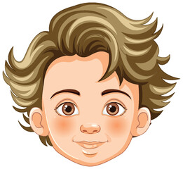 Vector illustration of a smiling young boy - 778008678