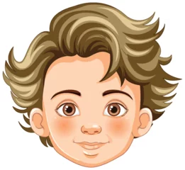 Foto op Plexiglas Vector illustration of a smiling young boy © GraphicsRF