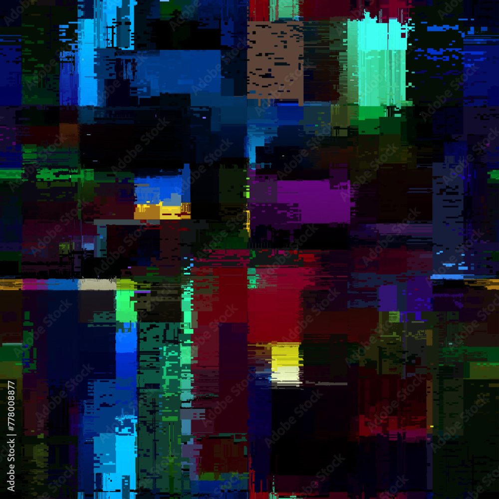 Aufkleber creative glitch texture. seamless vector pattern. grunge glitch dark colours background