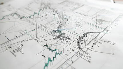 Sketch on a massive sheet of paper. The drawing is a simple line drawing with single strokes. On the paper