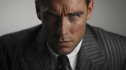 Obraz premium Serious Man in Suit and Tie