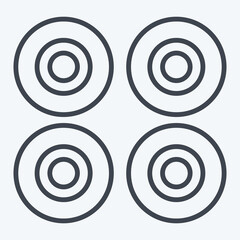 Icon Wheels. related to Skating symbol. line style. simple design illustration