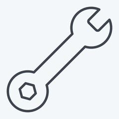 Icon Wrench. related to Skating symbol. line style. simple design illustration