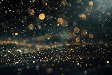 glitter vintage lights background. gold and black. de-focused,Blurred photo with golden and black dots visible glittering, shining brightly look and feel luxurious Suitable for use as a wallpaper
 - obrazy, fototapety, plakaty