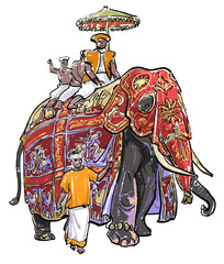 スリランカ-エサラ・ペラヘラ祭の象