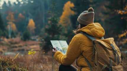 Man Sitting in Field Reading Book