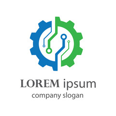 technology world logo design