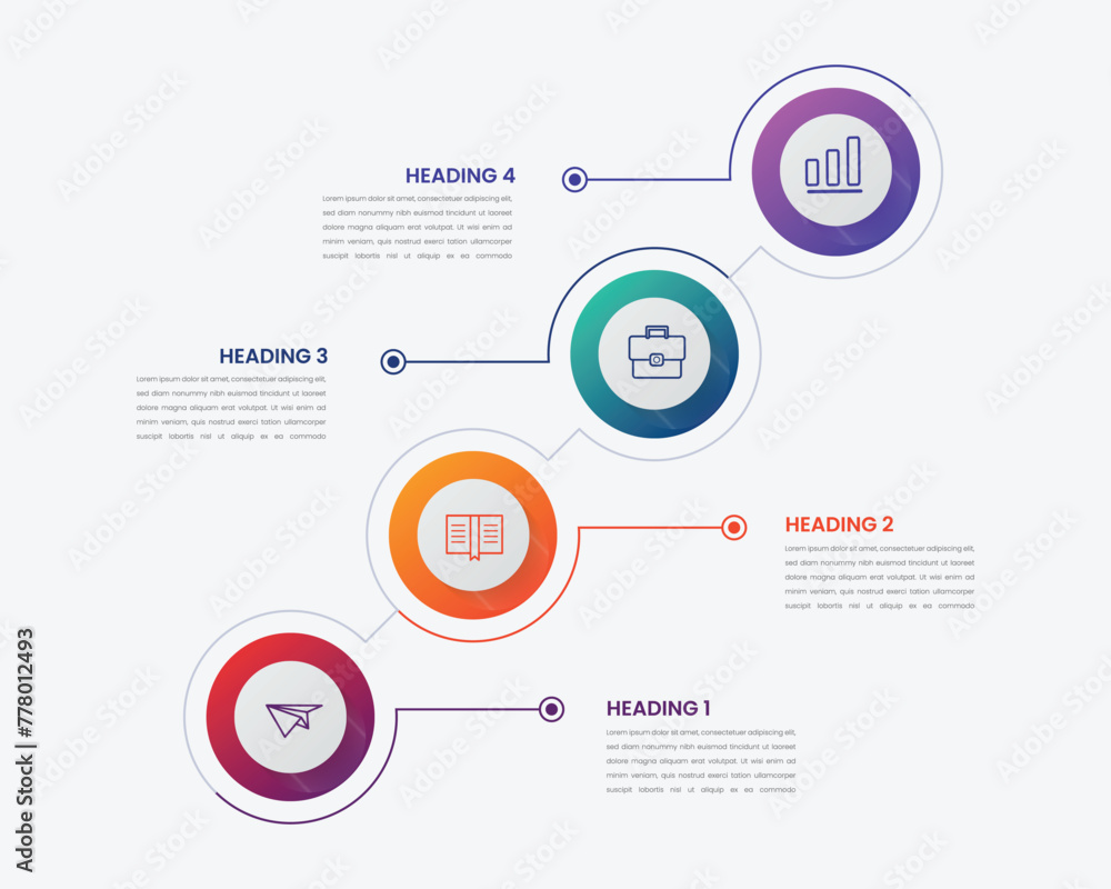 Poster vector infographic label design template with icons and 4 options or steps. can be used for process 