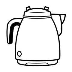 Sleek kettle outline vector icon.