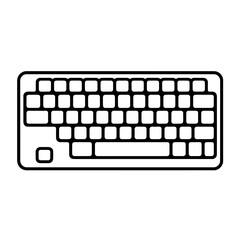 Sleek keyboard outline vector icon.