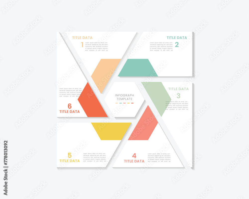 Poster vector infographic label design template with icons and 6 options or steps. can be used for process 